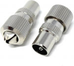 DRUT 4 St&uuml;ck. TV RF Stecker Adapter f&uuml;r Antennen Koaxialkabel Werkzeugloses Einstecken Ende Silber