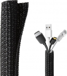 Kabelf&uuml;hrungsabdeckung, 5 m, 1,3-2,5 cm, erweiterbar, PES, geflochtener Draht, Schlauch, Kabelschutz f&uuml;r Stromversorgung, USB, Audio, Videokabel, Schutz, Tiersicher, f&uuml;r Zuhause, B&uuml;ro, Auto