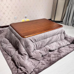 Generique Kotatsu Heiztisch-Set Japanische M&ouml;bel F&uuml;r Winterheizbucht Multifunktionale Massivholz Niedrigen Tisch - Familie Warmes Geschenk F&uuml;r Wohnzimmer - Fu&szlig;w&auml;rmer Couchtisch(80 * 80 * 41cm)