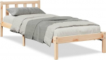 vidaXL t&auml;ispuidust voodi, puidust voodi koos peaplaadiga, liistudega raam, &uuml;heinimesevoodi magamistuppa, voodiraam, kaasaegne, 100 x 210 cm, m&auml;nni t&auml;ispuit