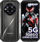 DOOGEE S118 PRO V&auml;limaa mobiiltelefon 5G, Dimensity 7050, 24GB +512GB, 10800mAh/33W, 108MP + 20MP &ouml;&ouml;n&auml;gemine V&auml;limaa nutitelefon ilma lepinguta Android 14, 6,6-tolline FHD + 120Hz, ehitusplatsil