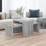 Sonoma kohvilaudade komplekt, hall, 100 x 48 x 40 cm, puidust materjalist k&uuml;ljelaud, kohvilaud koos hoiuruumiga, elutoa laud, diivanilaud, telefonilaud, vastupidav ja vastupidav elutoa jaoks, stiilne stiil.