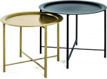 HAKU Art Deco kohvilaud 2 tk kuldmust metallist M&otilde;&otilde;tmed K&otilde;rgus 44/49 cm L&auml;bim&otilde;&otilde;t 52/62 cm