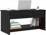 vidaXL must tammepuust kokkupandav laud 102 x 50 x 52,5 cm Lihtne hooldada kvaliteetne puit sileda viimistlusega Suur hoiuruum kaasaegne ristk&uuml;likukujuline disain ideaalne elutuppa kokkupanekut vajav m&ouml;&ouml;bel