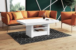 designimpex HLM-111 Disaineri kohvilaud High Gloss White Sahtli k&otilde;rgusreguleeritav ja pikendatav