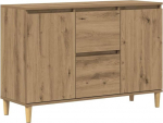 vidaXL Sideboard, 2 sahtliga kapp, 2 uksega kapp, k&uuml;lgkapp elutuppa, k&uuml;lgkapp, mitmeotstarbeline kapp, k&auml;sit&ouml;&ouml;nduslik tammepuidust materjal