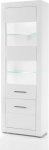 Lomadox k&otilde;rge seisev vitriinkapp 65 x 198 x 35 cm k&otilde;rgl&auml;ikega valge LED-valgusega