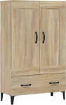 vidaXL Highboard Sideboard sahtli kapp K&uuml;lgkapp Mitmeotstarbeline kapp K&otilde;rge kapp Seisev kapp Sonoma Tamm 70 x 31 x 115 cm Puidust materjalist