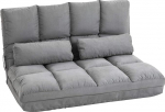 HOMCOM p&otilde;randatool, 2-in-1 p&otilde;randatool voodi seljatoega, 7 asendit, reguleeritav istmepadi, helehall sametist teras 102 x 73 x 60 cm