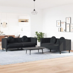 Homgoday 2-osaline diivanikomplekt koos pehmendusega Diivan Diivan Elutoa diivan koos k&auml;etugedega Lounge diivan Diivanikomplekt Disaineri diivan istme m&ouml;&ouml;bel Pehmendusega m&ouml;&ouml;bel elutoa kontorisse Must samet