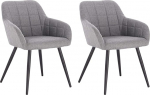 Woltu&reg; BH93-2 2 polsterdatud s&ouml;&ouml;gitoa/k&ouml;&ouml;gi/elutoa tooli komplekt k&auml;etoega ja metallist jalgadega