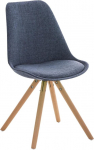 CLP PEGLEG Retro tool kangastekiga, pehmendusega tooli, puidust jalgadega, istme k&otilde;rgus 46 cm, v&auml;rv: sinine, raami v&auml;rv: naturaalne.