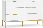 Kapp valge 6 sahtliga 120 cm Sideboard kaasaegne sahtlikapp kapp kapp hoiukapp magamistuppa, elutuppa, esikusse m&ouml;&ouml;bel