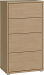 Forte Alice Springs Kommode 50 60, modern-minimalistisch, 4 Schubladen, Wohn-/Schlafzimmer, Holzwerkstoff, Eleganica Eiche Holzdekor, 54,8 cm breit x 99,1 cm hoch x 34,9 cm tief