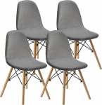 Elastsed toolikatted, 4 kaasaegse kumerate universaalsete Jacquard-toolide katted, masinpesu, eemaldatavad, sobivad s&ouml;&ouml;gituppa, hotellidesse, pidudesse (helehall, 4 t&uuml;kki)