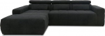 Domo Collection Brandon nurgadiivan reguleeritava seljatoega, L-kujuline, polsterdatud nurgas, nurgakomplekt, must, 285 x 175 cm
