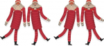 Beistle 20059 Vintage Santa Claus Tissue Paper Dancers 4 tk j&otilde;ulupidu dekoratsioon, paber, punane/kreemjas/musta