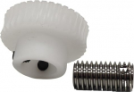 Pinion Gear 1-Piece Worm Gear Set, 0,8 moodul, 60 hammast, POM Worm Gear, 5 mm puur, Worm Shaft, 1:60 &uuml;lekande suhe mehaanika mehaanika ajamite jaoks (8 mm puur)