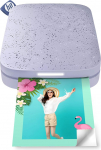 HP Sprocket 5.1 x 7.6 cm Instant Printer for Smartphones, Portable, Wireless Colour Printer, Zink Photo Paper with Adhesive Backing, Compatible with iOS & Android Devices via Bluetooth App, Purple