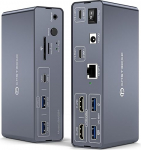 USB C KVM Switch dokkimisjaam 2 s&uuml;learvutit 2 monitori 4K60Hz HDMI USB-C dokkimisjaam SST/MST EDID USBC dokkimisjaam Dual HDMI/Ethernet/10Gbps USBC/USBA 3.2/USBA 3.0/SD/microSD kaardipesadega