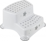 keeeper Stars Two-Step Stool for Children from Approx. 3 to Approx. 14 Years, Anti-Slip Function, Igor, White