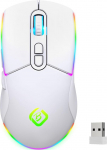 JYCSTE traadita m&auml;nguhiir, kaherežiimiline 2.4GHz/Bluetooth 5.1 m&auml;nguhiir, RGB LED taustavalgus, ergonoomiline hiir 6 nupuga, laetav arvutihiir PC-le, Macile, s&uuml;learvutile (valge)