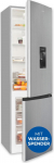 Exquisit Fridge-Freezer, 180 cm Height, Fridge with Freezer, 260 Litres, Water Dispenser, Alarm Function, 4-Star Freezer, KGC5265-70-WS-040D Inoxlook