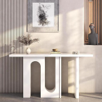 Generisch Industrieller Konsolentisch aus Holz, schmaler Eingangsbereichstisch, moderner Akzenttisch f&uuml;r Wohnzimmer, Flur und kleine R&auml;ume - stilvolles wei&szlig;es Design