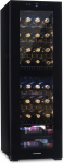 Klarstein Wine Fridge Freestanding, Small Drinks Fridge Narrow, 2 Zone Wine Fridge with Glass Door, Indoor/Outdoor Berry Safe, Small Fridge with UV Protection, 5-18&deg;C, 39 Bottles