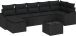 Rantry 8-teiliges Garten-Sofa-Set mit Kissen Beige Poly Rattan Gartenlounge Model3346823