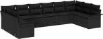 Rantry 10-teiliges Garten-Sofaset mit Kissen in Schwarz Poly-Rattan Gartenlounge Model3345543