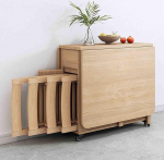 JINTENG kokkupandav s&ouml;&ouml;gilaud, pikendatav s&ouml;&ouml;gilaud 4 tooliga, kokkupandav laud k&ouml;&ouml;gi, s&ouml;&ouml;gitoa, elutoa, restorani jaoks