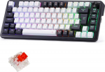 Redragon K673 PRO traadita QWERTZ DE m&auml;nguklaviatuur, tihendi struktuur 75% kompaktne disain, 82 klahvi Hot-Swap punane l&uuml;liti mehaaniline klaviatuur koos nupu RGB valgustusega, 2.4G/BT/Type-C &uuml;hendused