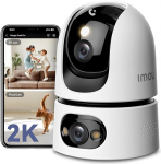 Imou 2K + 2K Dual Cameras Indoor Surveillance koos inimese/loomaga, 2.4/5GHz WLAN 360&deg; PTZ siseruumide valvekaamera, v&auml;rviline &ouml;&ouml;n&auml;gemine, nutikas j&auml;lgimine, 2-suunaline heli, sireen, privaatne režiim, ideaalne kasutamiseks