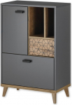 Leone Bathroom Chest of Drawers in Ribbeck Oak Look, Graphite - Bathroom Cabinet with Lots of Storage Space - 60 x 91 x 33 cm (W x H x D)