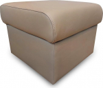 Quattro Meble Beige Mocha Genuine Leather Stool Hinged with Storage Space Stool Cowhide Seat Cube Footstool Upholstered Stool Beige Genuine Leather Puff (55 x 60 x H 40 cm)