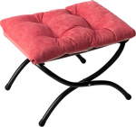 AbocoFur Modern Folding Footrest Stool Small Accent Portable Ottoman Comfortable Non-Slip Metal Cotton Footstool (L)47 x (W)36 x (H)36 cm, Brick Red