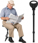 ALEVMOOM kokkupandav jalutuskepp koos istmega, jalutuskepp koos istme mahutavusega 550 naela, kerge sisset&otilde;mmatav jalutuskepp-tool eakatele ja t&auml;iskasvanutele, reguleeritav jalutuskepp-tool koos padjaga ja