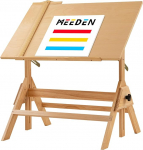 MEEDEN Wooden Drawing Table, Artist Desk, 90 x 60 cm Writing Studio Desk, Craft Table with Adjustable Height, Painting Table for Artwork, Graphic Design, Reading