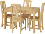 Kaunis s&ouml;&ouml;gikomplekt koos laua ja 4 tooliga Massiivne m&auml;nnipuit Natural 90.70-51 A-Set 22