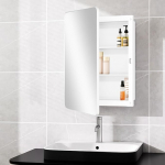 Fundin 40x61cm valge plastikust peegelkapp raamiga raamitud uks &uuml;mmarguste nurkadega sisseehitatud ja pinnale paigaldatav