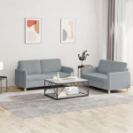 ShGaxin 2-TLG. Sofagarnitur mit Kissen Hellgrau Stoff, Loungesofa, Diivanid ja diivanid, Relaxsofa, Couch f&uuml;r Wohnzimmer, 3202086