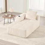 Luudeta diivan, diivan magamisfunktsiooniga, diivanvoodi, Chaise Longue, lamamistool koos padjadega ja k&uuml;ljetaskutega, joogihoidja, Corduroy, ilma kokkupanekuta, elutuppa, 158 x 93 x 61 cm (beež)