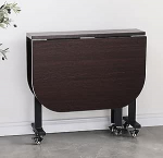 Robuster, klappbarer Esstisch auf R&auml;dern, platzsparender K&uuml;chentisch, Rahmen aus Karbonstahl, 200 kg Kapazit&auml;t, 120 x 80 x 75 cm, ideal f&uuml;r kleine R&auml;ume und Essbed&uuml;rfnisse