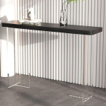 Schwarzer Acryl-Konsolentisch f&uuml;r den Eingangsbereich, schmaler Bauernhaus-Sofatisch, schmaler Foyertisch f&uuml;r Flure und Wohnzimmer, stilvoller Couchtisch f&uuml;r modernes Dekor