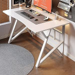 Moodne t&ouml;&ouml;stuslik kodukontori t&ouml;&ouml;laud, lihtne metallist ja puidust arvutilaua s&uuml;learvuti t&ouml;&ouml;laua m&ouml;&ouml;bel &otilde;ppimiseks ja kirjutamiseks, valge, 100x60cm
