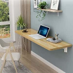 Schwebender, an der Wand montierter, klappbarer K&uuml;chentisch mit multifunktionalem Design, Walnuss-Finish, 35,5 x 16 Zoll