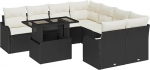 Gartensofa-Set mit Kissen mit Kissen 9 tk Schwarz Poly Rattan Gartenm&ouml;bel Model3357170