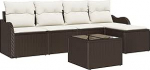 Gartensofa-komplekt Braun Poly-Rattan Gartenm&ouml;bel Model3345668