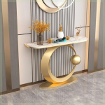 Moderner Konsolentisch mit rechteckiger Basis, Wandfl&auml;chen an der Seite des Flurs, moderner Konsolensofatisch, industrieller Sofatisch hinter der Couch, schmaler Eingangstisch mit Ablagefl&auml;c